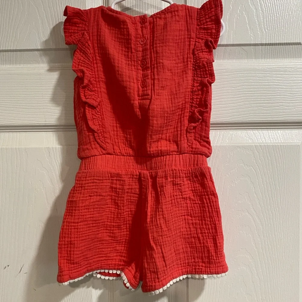 OshKosh B'gosh Red Ruffled Romper Jumpsuit